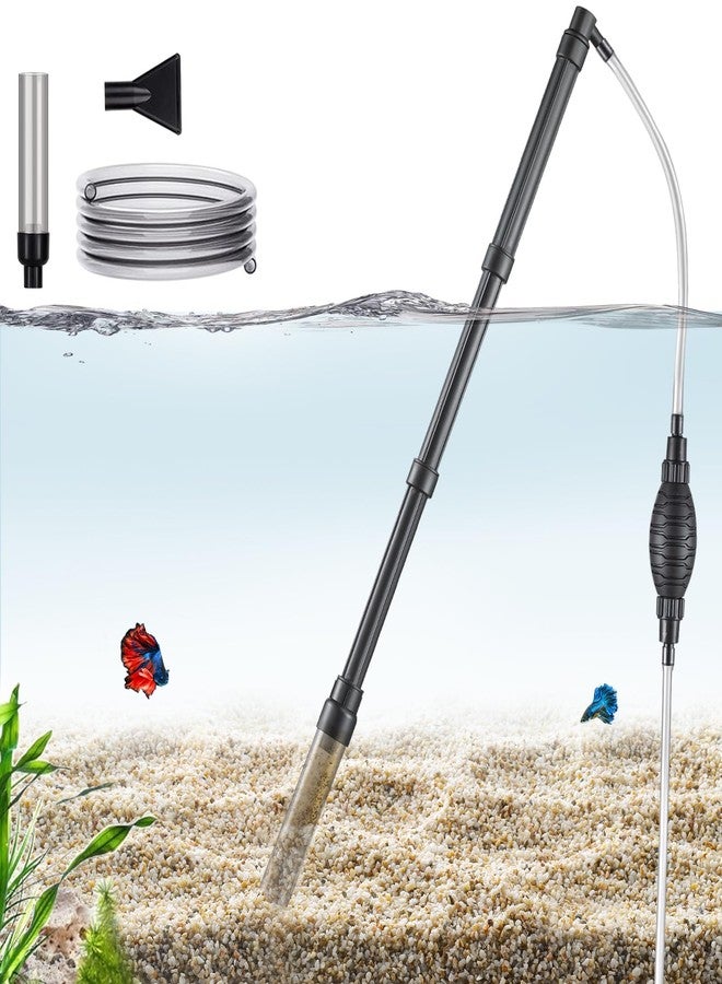 Carefree Fish منظف رمل وحصى أحواض السمك من كيرفري مع أنبوب بطول 6 أقدام، مغير مياه حوض السمك، طول قابل للتعديل، مصنوع من مادة ABS (لأحواض السمك من 5 إلى 20 جالونًا). - Image 1